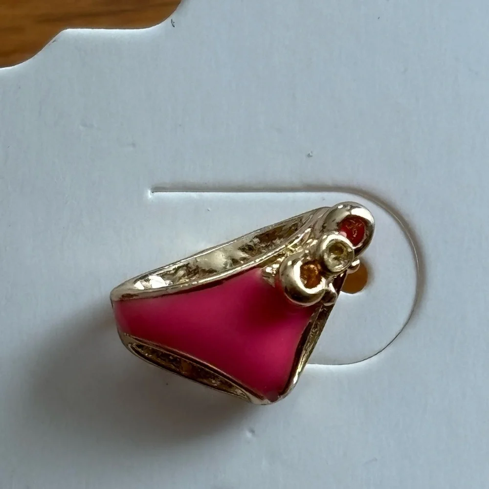 Funky Pink Bikini & Gold-Toned Geometric Stud Earrings Set